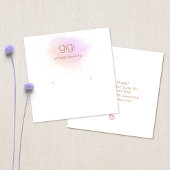 ラベンダーピンク水彩ロゴイヤリングディスプレイ スクエア名刺