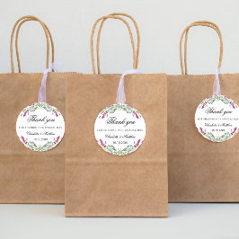 ラベンダーピンク結婚の緑感謝していのあなた ラウンドシール