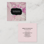 *~*ラベンダーピンク美しいアーティストダイヤモンドフローラ スクエア名刺 (正面/裏面)