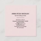 *~*ラベンダーピンク美しいアーティストダイヤモンドフローラ スクエア名刺 (裏面)