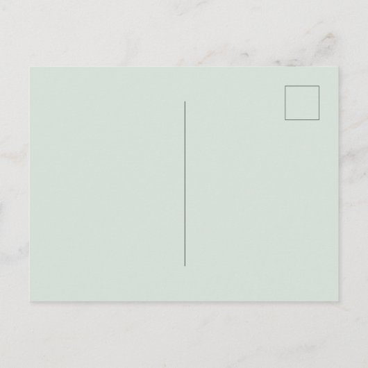 ラベンダーピンク花模様結婚の緑 インビテーションポストカード (裏面)