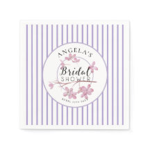 ラベンダーピンク薄紫ストライプブライダルシャワー