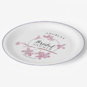 ラベンダーピンク薄紫ブロッサムブライダルシャワー ペーパープレート (アングル)