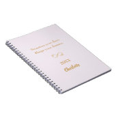 ラベンダーピンク金ゴールド感動的引用文 ノートブック (右側)