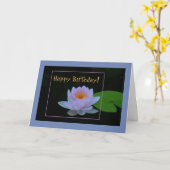 ラベンダーピンク《植物》スイレン/ハッピーバースデー/カスタマイザ カード (黄色い花)