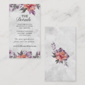 ラベンダーピーチエレガントパープルフローラ水彩 エンクロージャーカード (正面/裏面)