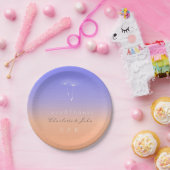 ラベンダーピーチパステルグラデーション紙プレート ペーパープレート (パーティー)