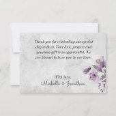 ラベンダーピーチフローラウォーター結婚カラー サンキューカード (裏面)