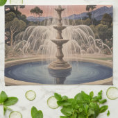 ラベンダーファウンテンズルラビーパーソナライズされた キッチンタオル (折り畳み)