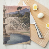 ラベンダーファウンテンズルラビーパーソナライズされた キッチンタオル (四つ折り)