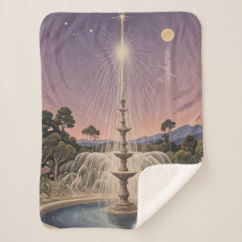 ラベンダーファウンテンズルラビーパーソナライズされた シェルパブランケット