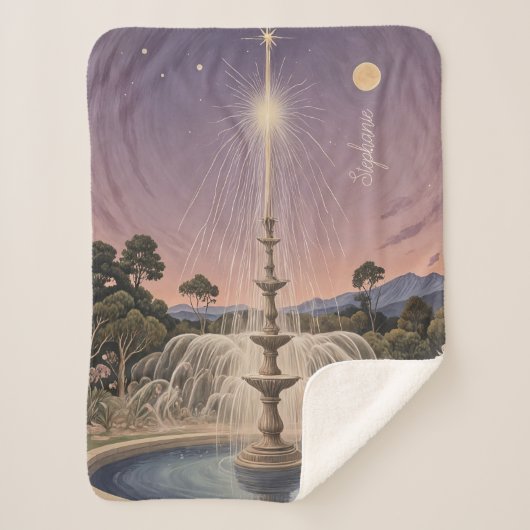 ラベンダーファウンテンズルラビーパーソナライズされた シェルパブランケット (正面)