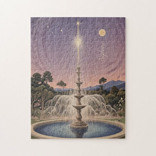 ラベンダーファウンテンズルラビーパーソナライズされた ジグソーパズル (縦)