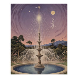 ラベンダーファウンテンズルラビーパーソナライズされた ポスター