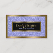 ラベンダーファックスグリッター金ゴールドアクセント化粧品事業 名刺 (正面)