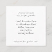 ラベンダーファームハーブオーガニックズアロマセラピー スクエア名刺 (裏面)