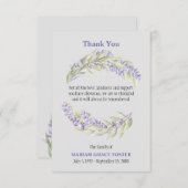 ラベンダーフィールズ死別サンキューカード 出欠カード (正面/裏面)