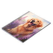 ラベンダーフィールドのゴールデンレトリバー ノートブック (左側)