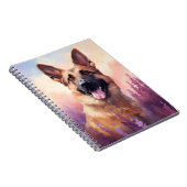 ラベンダーフィールドのドイツの羊飼い ノートブック (右側)