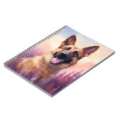 ラベンダーフィールドのドイツの羊飼い ノートブック (左側)