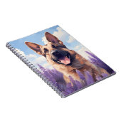 ラベンダーフィールドのドイツの羊飼い ノートブック (右側)