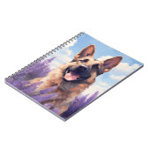 ラベンダーフィールドのドイツの羊飼い ノートブック (左側)