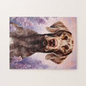 ラベンダーフィールドのドイツ語の短いポインタ ジグソーパズル (横)