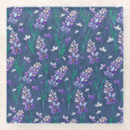 ラベンダーフィールドのパターン（紫） ガラスコースター