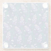 ラベンダーフィールドのパターン（紫） ガラスコースター (裏面)