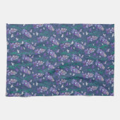 ラベンダーフィールドのパターン(紫) キッチンタオル (横)