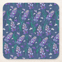 ラベンダーフィールドのパターン（紫） スクエアペーパーコースター