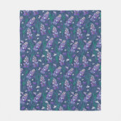 ラベンダーフィールドのパターン(紫) フリースブランケット (正面)