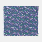 ラベンダーフィールドのパターン(紫) フリースブランケット (正面(横))