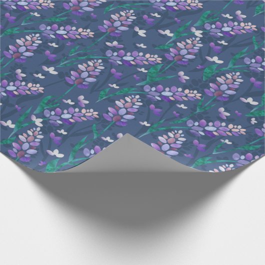 ラベンダーフィールドのパターン(紫) ラッピングペーパー (角)