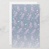 ラベンダーフィールドのパターン（紫） 便箋 (正面/裏面)