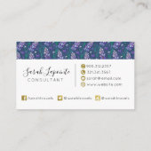 ラベンダーフィールドのパターン（紫） 名刺 (裏面)