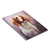 ラベンダーフィールドのブリタニー犬 ノートブック (右側)