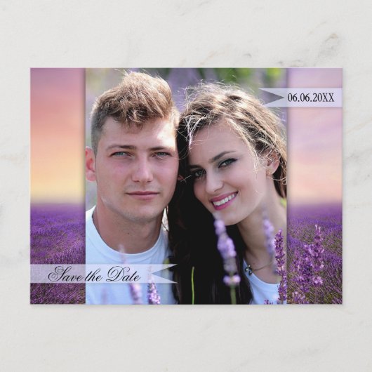 ラベンダーフィールドフローラ国日付の保存 案内ポストカード (正面)