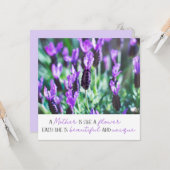 ラベンダーフィールドフローラ母の日紫色の花 カード (正面/裏面インサイチュ)