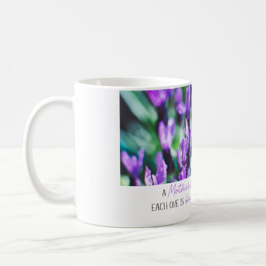 ラベンダーフィールドフローラ母の日紫色の花 コーヒーマグカップ (左)