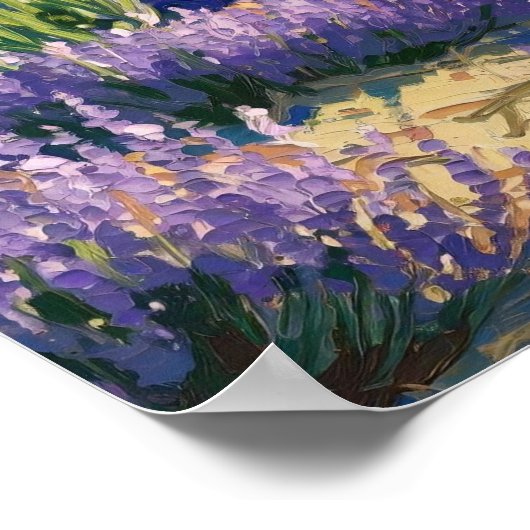 ラベンダーフィールドポスター – ソフト印象派フローラ ポスター (角)