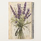 ラベンダーフィールド5.5インチx 8.5インチスパイラルノートパソコン ノートブック (裏面)