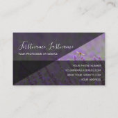 ラベンダーフィールド(昆虫)マルハナバチグレー三角形モノグラム 名刺 (裏面)