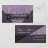 ラベンダーフィールド(昆虫)マルハナバチグレー三角形モノグラムb 名刺 (正面/裏面)