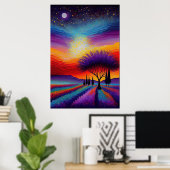 ラベンダーフィールドinフランス – プロヴァンスバイナイト ポスター (ホームオフィス)