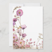 ラベンダーフェアリーワイルドフラワーピクシー1st誕生日 招待状 (裏面)