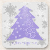 ラベンダーフェスティバルクリスマスツリープラスチックコースター コースター (正面)