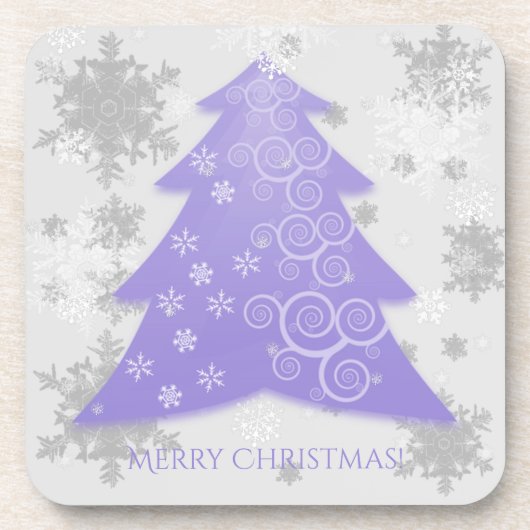 ラベンダーフェスティバルクリスマスツリープラスチックコースター コースター (正面)