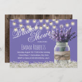 ラベンダーフエレガントァワーズメイソンジャーブライダルシャワー 招待状 (正面/裏面)