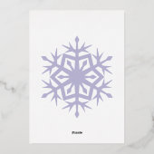 ラベンダーフォイルの冬の雪の結晶招待状 箔招待状 (裏面)